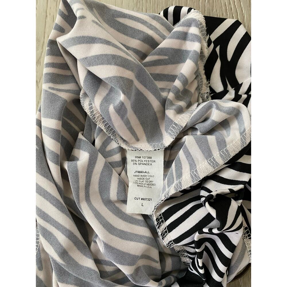 Vintage Y2K Zebra Print Shell Detail Halter Top Size Large - Picture 6 of 6